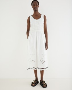 White Floral Cutwork Sleeveless Midi Dress £89 €120