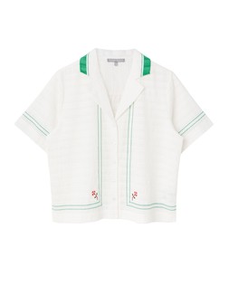 White & Green Embroidered Short Sleeve Shirt £65 €85