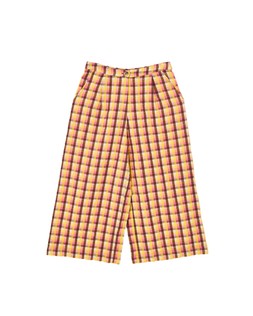 Yellow & Brown Checked Cropped Wide Leg Trousers £65 €85