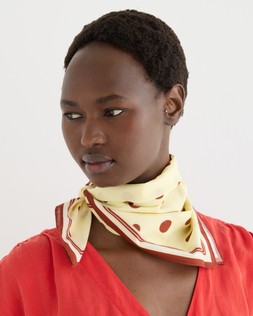 Yellow & Brown Polka Dot Square Scarf £20 €26