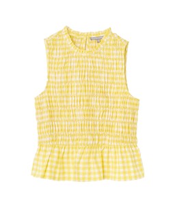 Yellow Gingham Shirred Sleeveles Top £58 €76