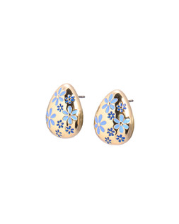 Zoe Blue Enamel Flower Teardrop Stud Earrings £16.50