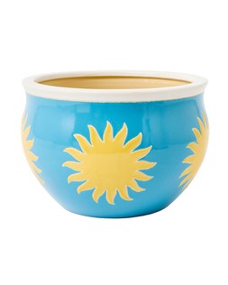 Blue Sun Print Large Outdoor Plant Pot