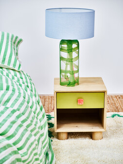 Casa Wooden Single Green Drawer Bedside Table £178
