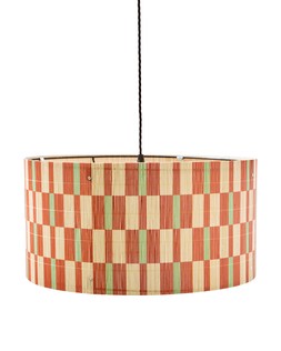 Ena Red Patterned Bamboo Pendant Lamp Shade
