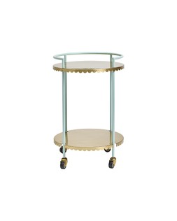 Remi Gold Scalloped Drinks Trolley