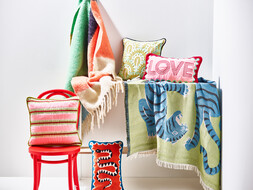 Reversible Pink Stripe Cushion Cover £29.5