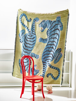 Green & Blue Tigers Jacquard Throw £39.5
