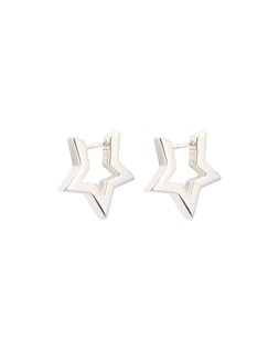 Star Outline Silver Plated Hoop Earrings £42