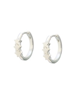Tiny Triple Star Silver Huggie Earrings £29.5