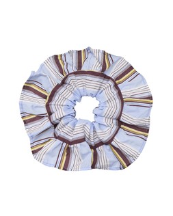 Elowyn Brown & Blue Stripe Large Scrunchie £16.5