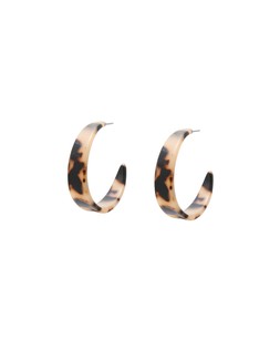 Sabrina Resin Tortoiseshell Large Hoop Earrings
