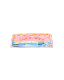 Pink & Blue Sardines Ceramic Glasses Tray