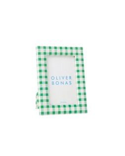Agnes Green & White Gingham Picture Frame 4X6
