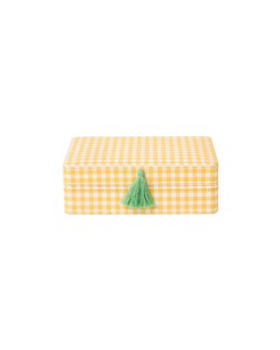 Agnes Yellow & Green Gingham Jewellery Box £24.50