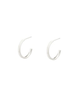 Anita Ridged Texture Silver Hoop Earrings £42