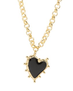 Ardor Enamel Heart Statement Pendant Chunky Necklace £32