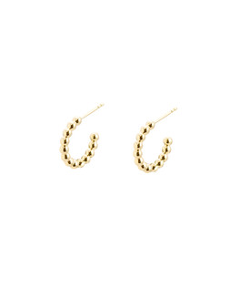 Ariella Bobble Shape Gold Plated Hoop Earrings Small £38