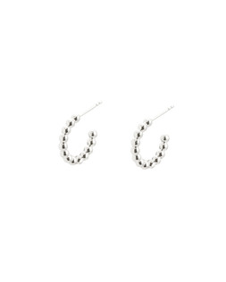 Ariella Bobble Shape Silver Hoop Earrings Small