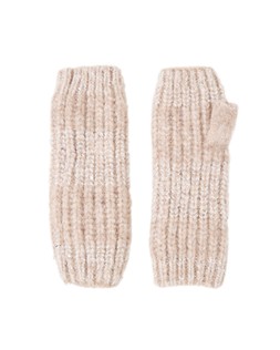 Beige & Brown Striped Sequin Fingerless Gloves £26