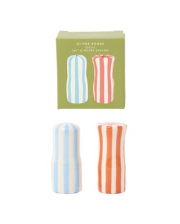 Blue & Red Stripe Salt & Pepper Shakers £19.50