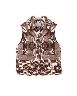 Brown & Cream Floral Wool Blend Gilet £80