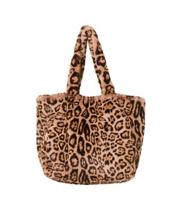 Brown Faux Fur Leopard Print Tote Bag £67