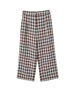 Chocolate Brown & Blue Checked Wide Leg Trousers £75