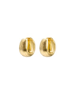 Ciara Gold Plated Textured Chunky Hoop Earrings Large £45