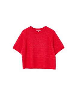 Red Crew Neck Short Sleeve Knitted T-Shirt £60
