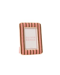 Damia Pink & Brown Beaded Photo Frame 4X6
