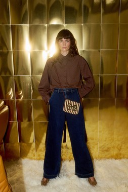 Dark Blue Denim Pleat Waist Wide Leg Jeans £75 (3) 1979633