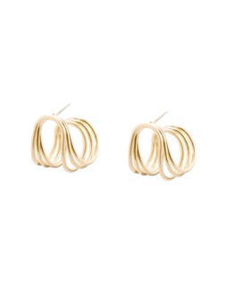 Dorothea Continuous Curved Gold Tone Hoop Earrings £18