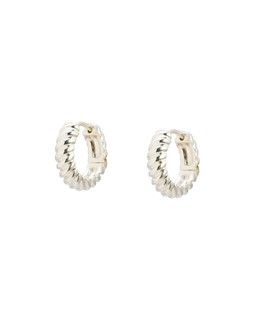 Eloise Twist Textured Silver Plated Clicker Hoop Earrings £42