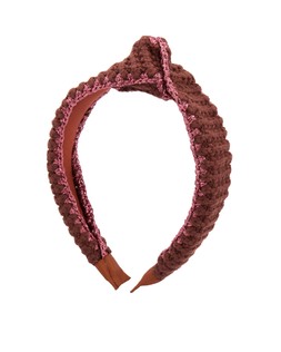 Fletcher Brown & Pink Metallic Crochet Knot Headband £22.5