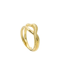 Galia Wave & Textured Interlinked Gold Plated Statement Ring £42