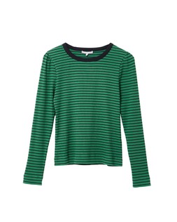 Green & Black Striped Ribbed Long Sleeve Top £40