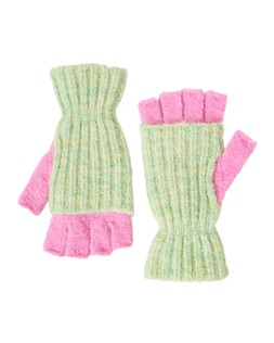 Green Marl & Pink Fingerless Gloves £25