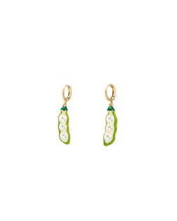Green Petit Pois Charm Drop Huggie Earrings £16.50