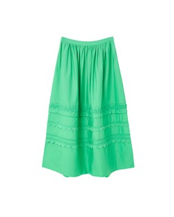 Green Poplin Scallop Midi Skirt £75