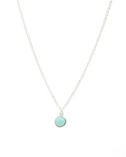Hilal Opalite Crescent Moon Charm Silver Pendant Necklace £45