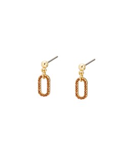 Ita Brown Stone Gold Tone Drop Earrings £12.50