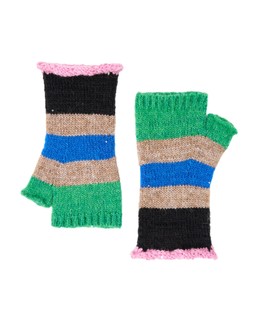 Knitted Stripe Crochet Fingerless Gloves £26