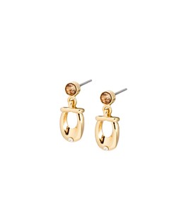 Krini Brown Stone Detail Tiny Loop Stud Earrings £9.5