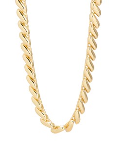 Mae Shiny Gold Tone Curved Collar Necklace £28