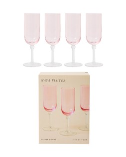 Maya Pink Champagne Flutes Set of Four £29.5