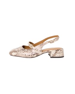 Metallic Snake Print Leather Heeled Slingbacks £85