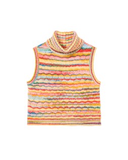 Multicoloured Stripe Roll Neck Knitted Vest £62
