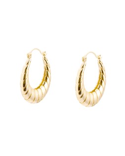 Noelina Line Gold Tone Oval Hoop Earrings £18