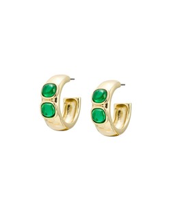 Nuala Green Stone Hoop Earrings £18